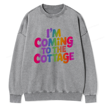 Pagewings I'm Coming To The Cottage Unisex Washed Sweatshirt