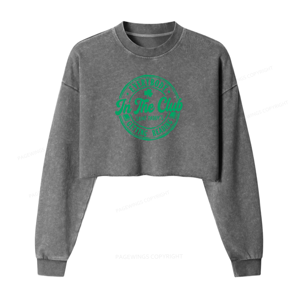 Pagewings St Patrick’s Day Getting Reading Washed Crop Sweatshirt