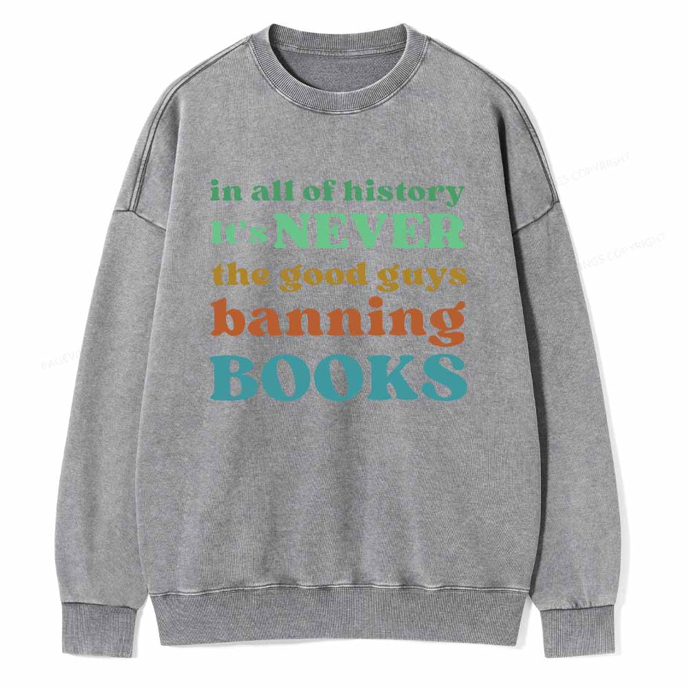 Pagewings Banned Books Shirt Unisex Washed Sweatshirt
