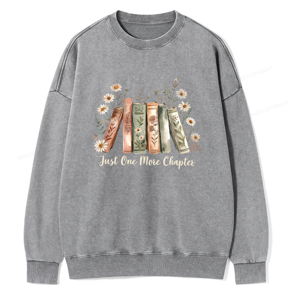 Pagewings Just One More Chapter Unisex Washed Sweatshirt