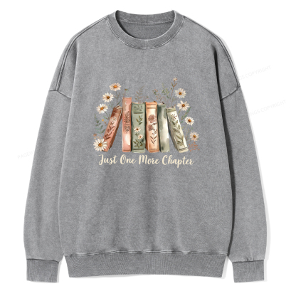 Pagewings Just One More Chapter Unisex Washed Sweatshirt