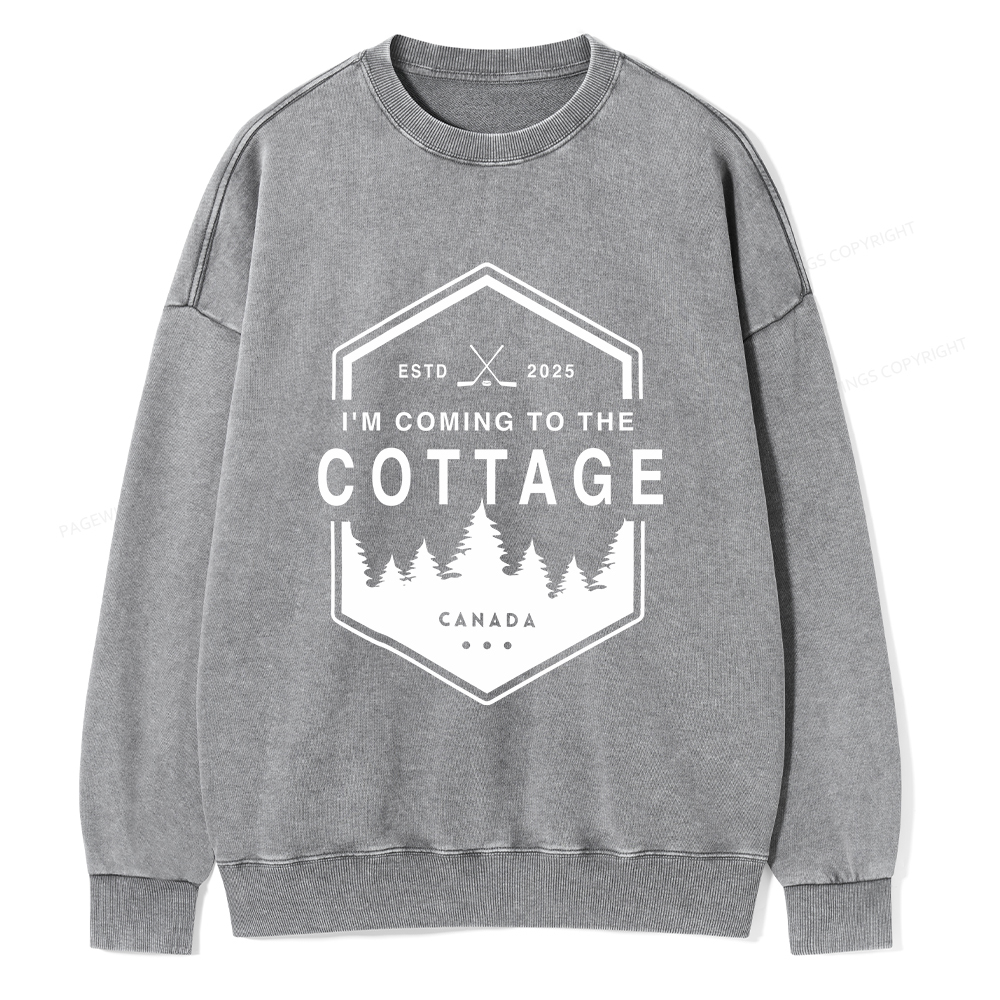 Pagewings Coming To The Cottage Unisex Washed Sweatshirt