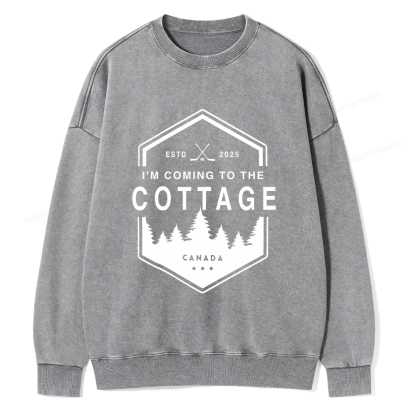 Pagewings Coming To The Cottage Unisex Washed Sweatshirt