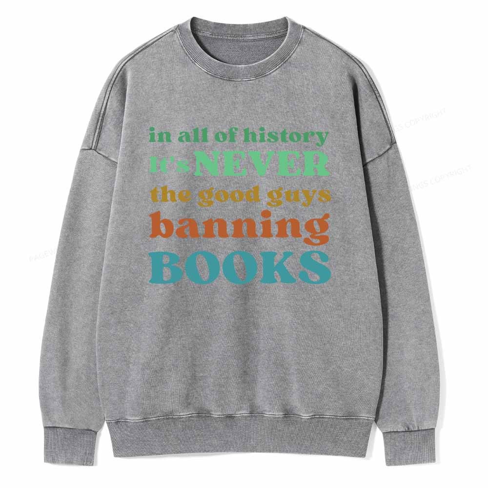 Pagewings Banned Books Shirt Unisex Washed Sweatshirt