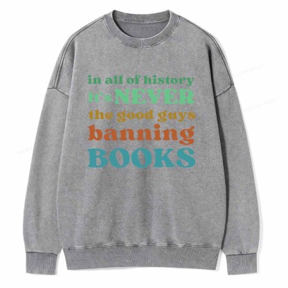 Pagewings Banned Books Shirt Unisex Washed Sweatshirt
