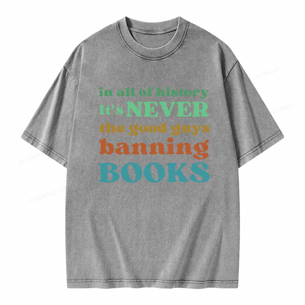 Pagewings Banned Books Shirt Unisex Washed T-shirt