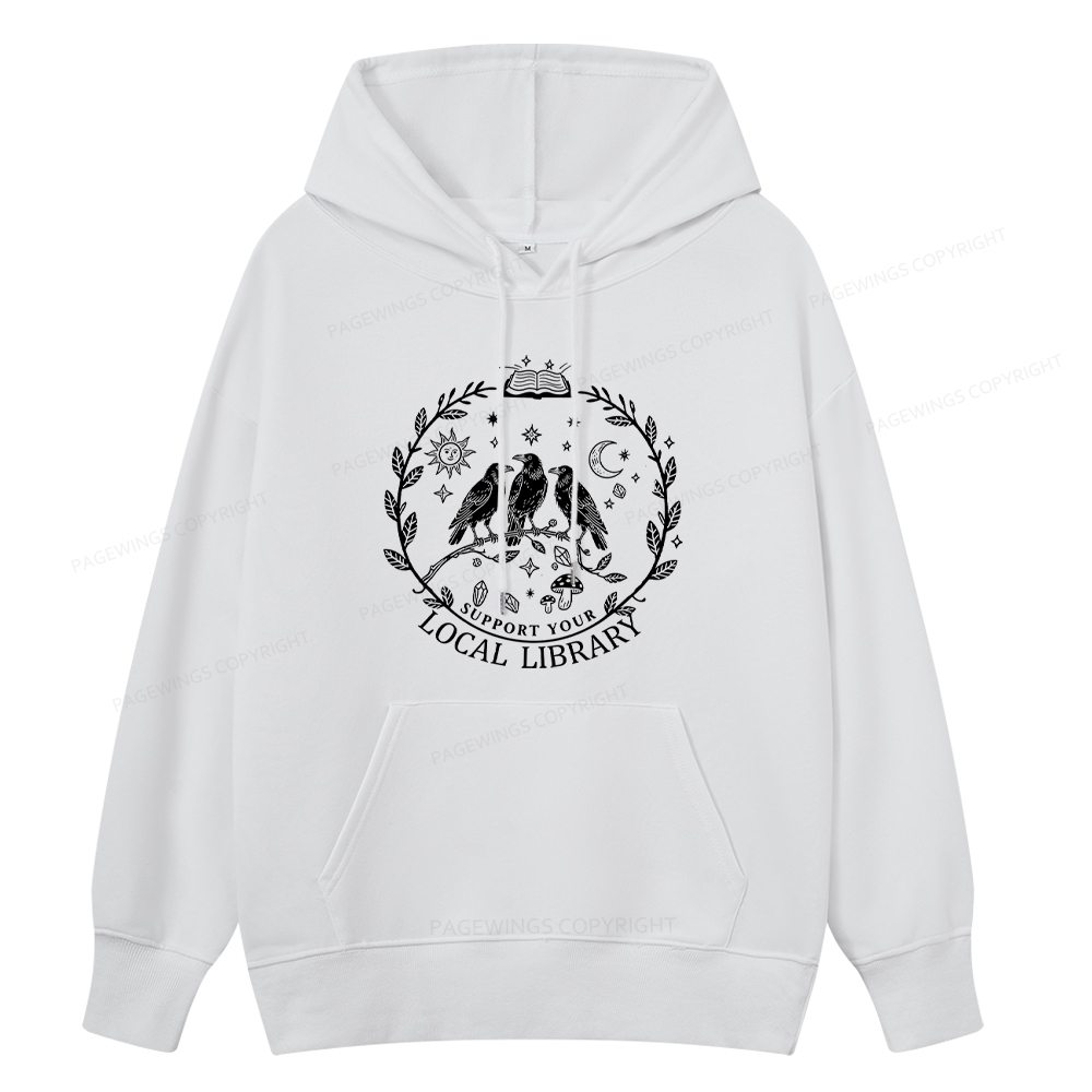 Pagewings Support Your Local Library Unisex Classic Hoodie