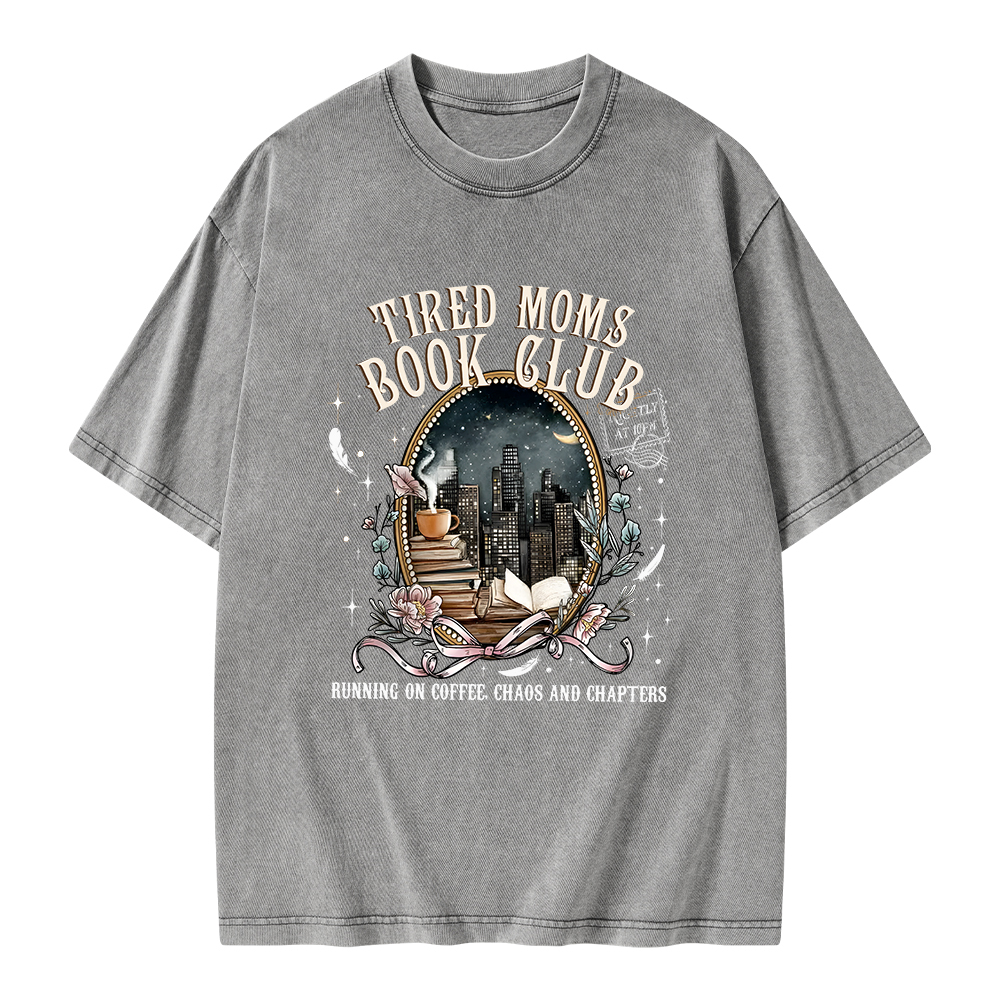 Pagewings Tired Moms Book Club Unisex Washed T-shirt