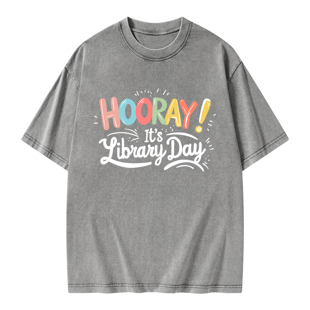 Pagewings Library Day Unisex Washed T-shirt