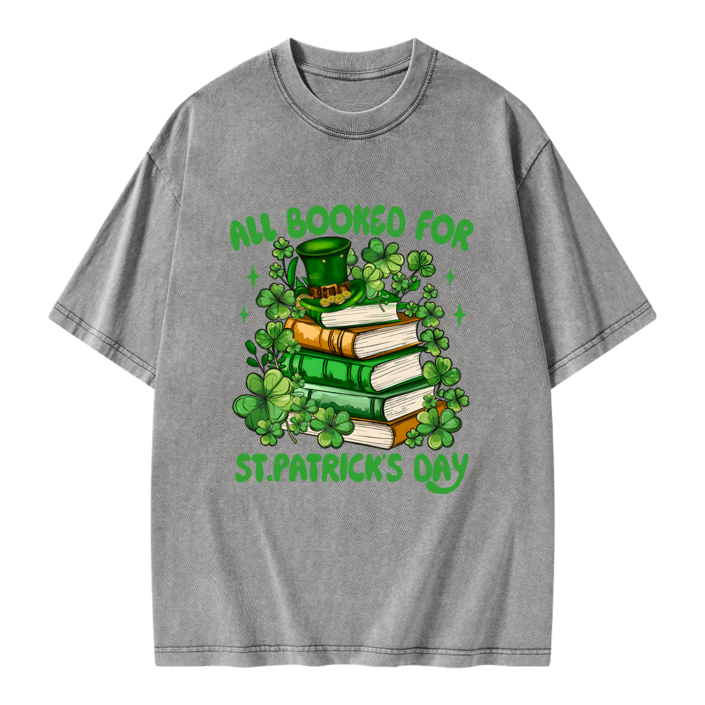 Pagewings All Booked For St Patrick's Day Unisex Washed T-shirt