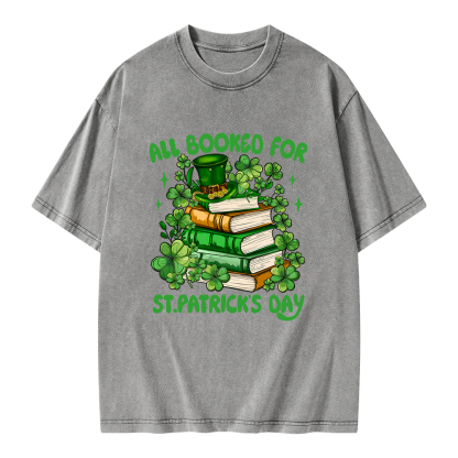 Pagewings All Booked For St Patrick's Day Unisex Washed T-shirt