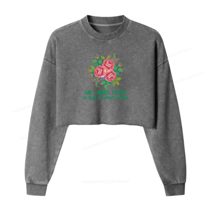 Pagewings We Need Hope Washed Crop Sweatshirt