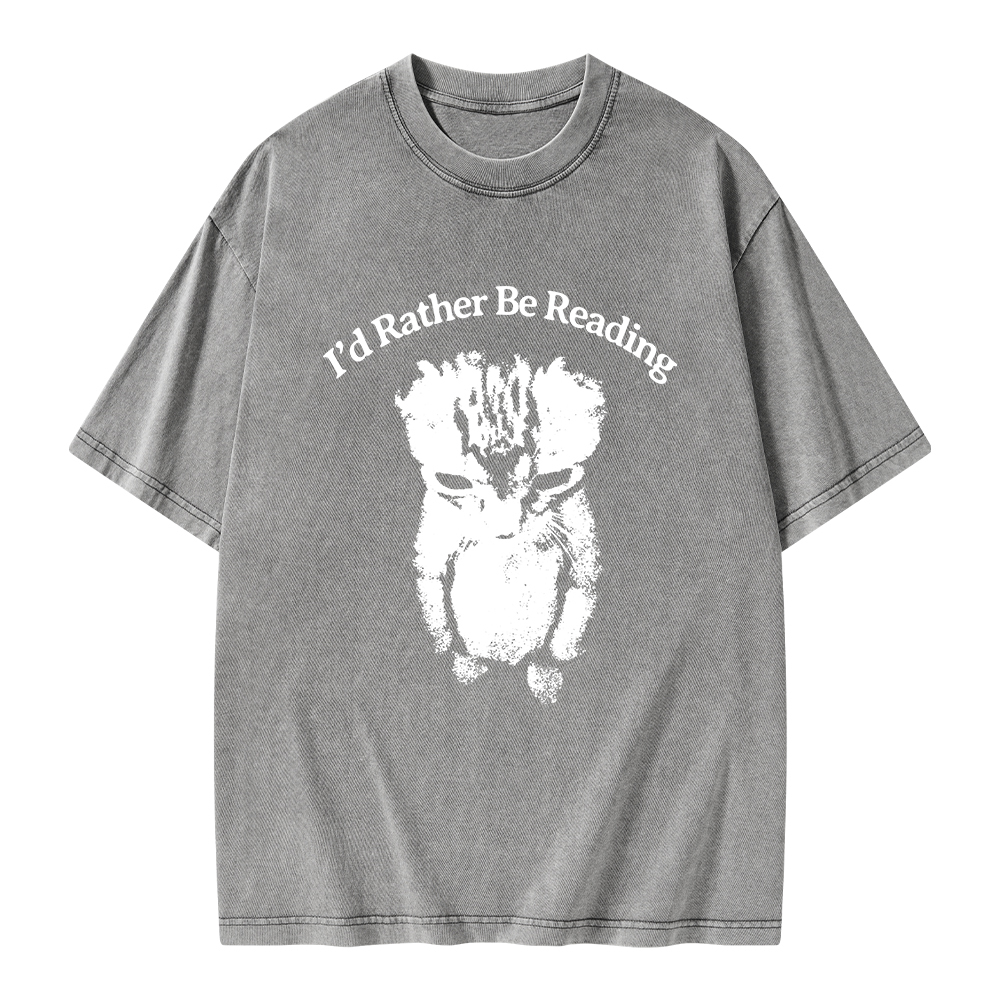 Pagewings I’d Rather Be Reading Unisex Washed T-shirt