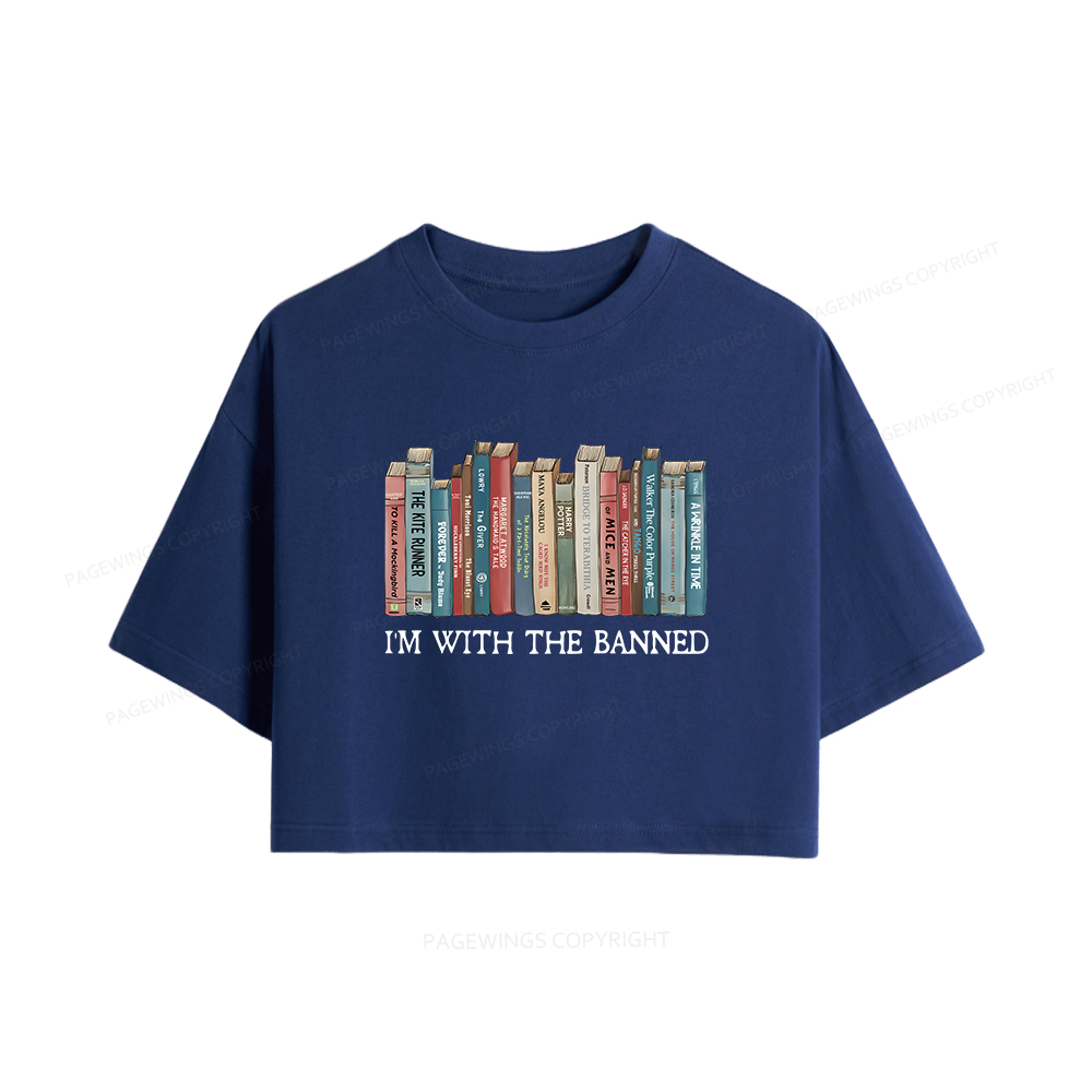 Pagewings I'm With The Banned Women Crop Tops