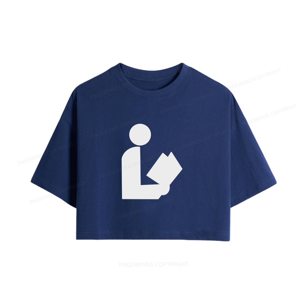 Pagewings National Library Symbol Women Crop Tops