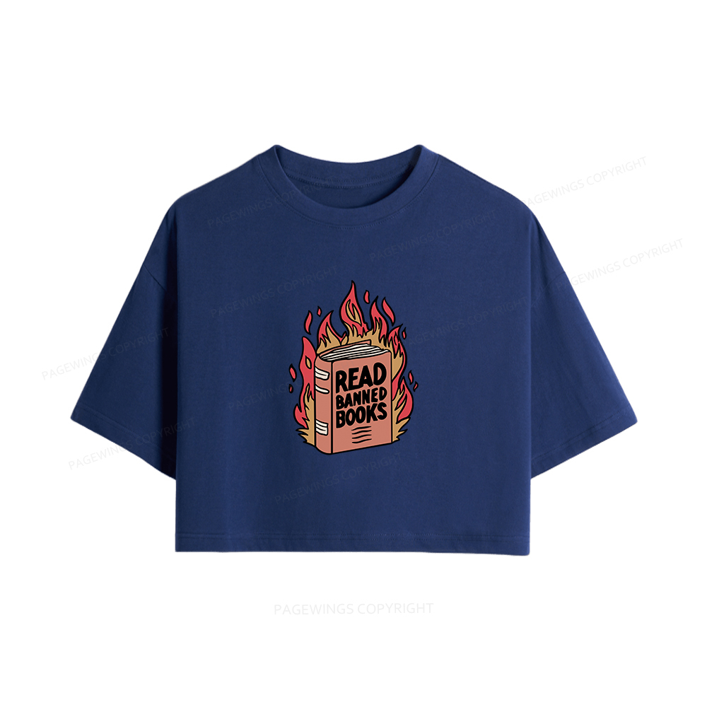 Pagewings Read Banned Books Women Crop Tops