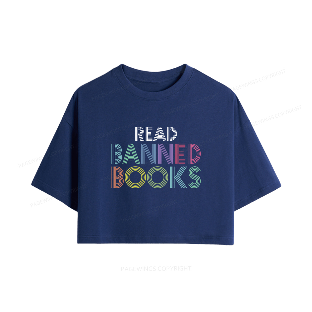 Pagewings Read Banned Books Women Crop Tops