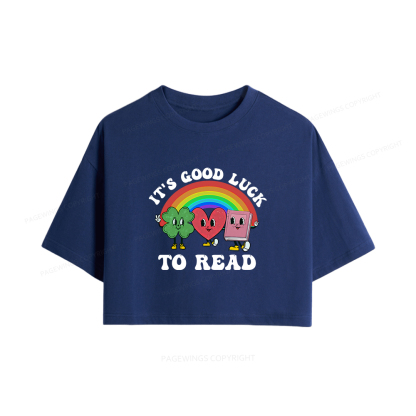 Pagewings St. Patrick's Day Librarian Women Crop Tops