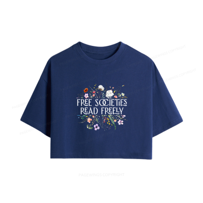 Pagewings Free Societies Read Freely Women Crop Tops