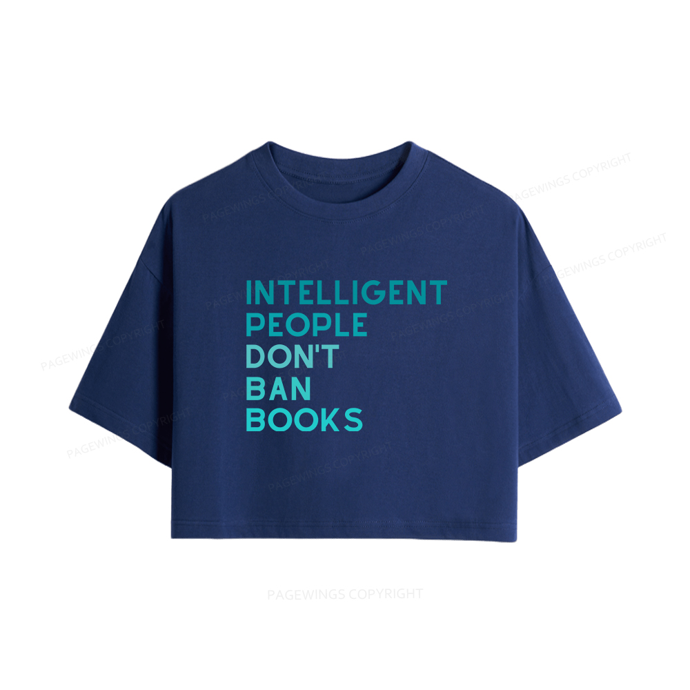 Pagewings Intelligent People Don't Ban Books Women Crop Tops