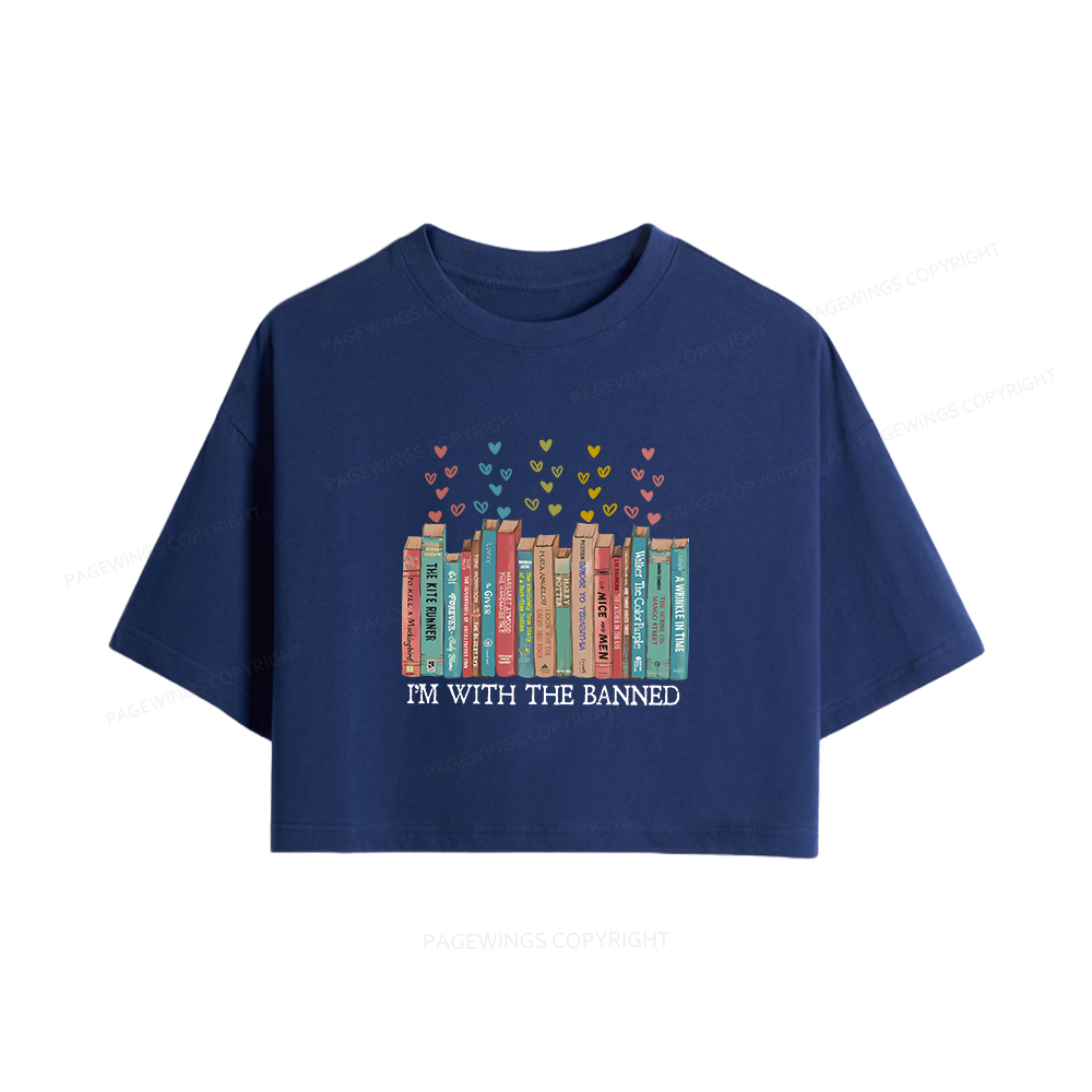 Pagewings I'm With The Banned Women Crop Tops