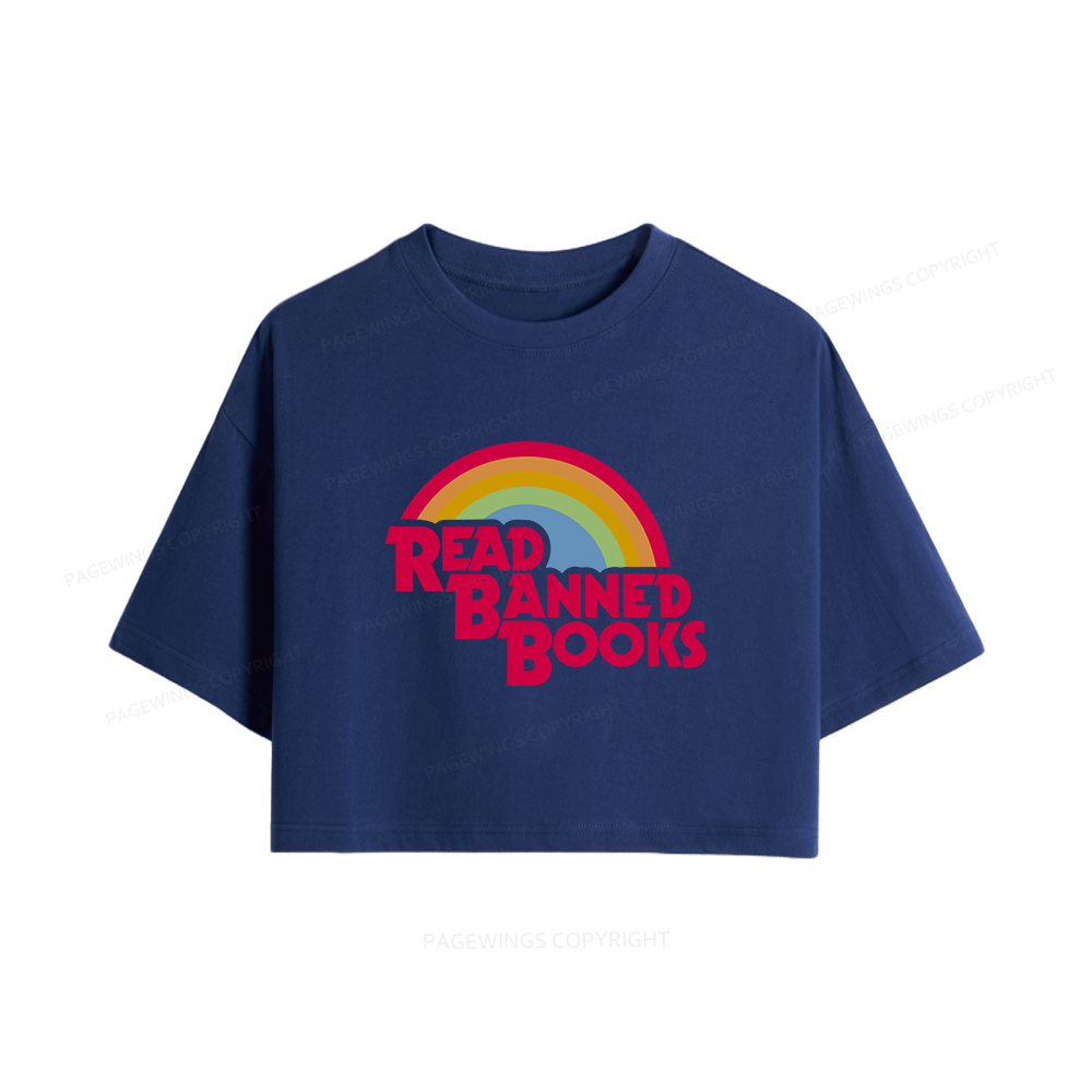 Pagewings Read Banned Books Women Crop Tops