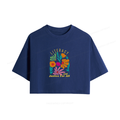 Pagewings Literacy And Justice Women Crop Tops