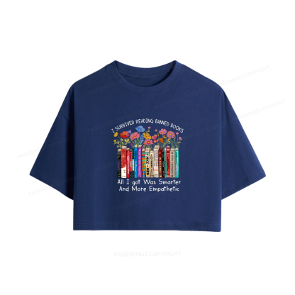 Pagewings Survived Banned Books Got Smarter Women Crop Tops