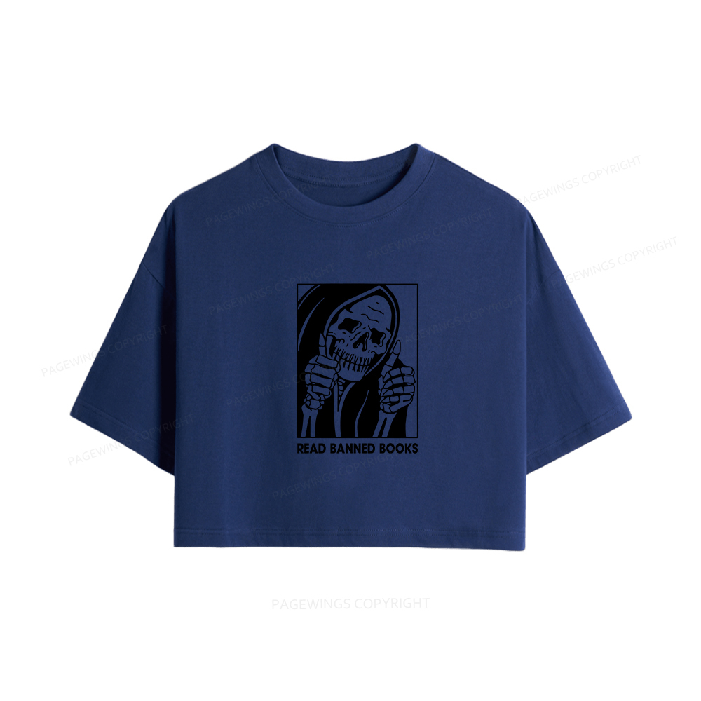 Pagewings Read Banned Books Women Crop Tops