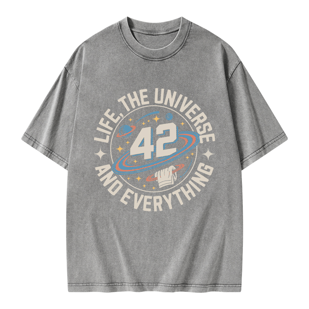 Pagewings Life The Universe And Everything Unisex Washed T-shirt