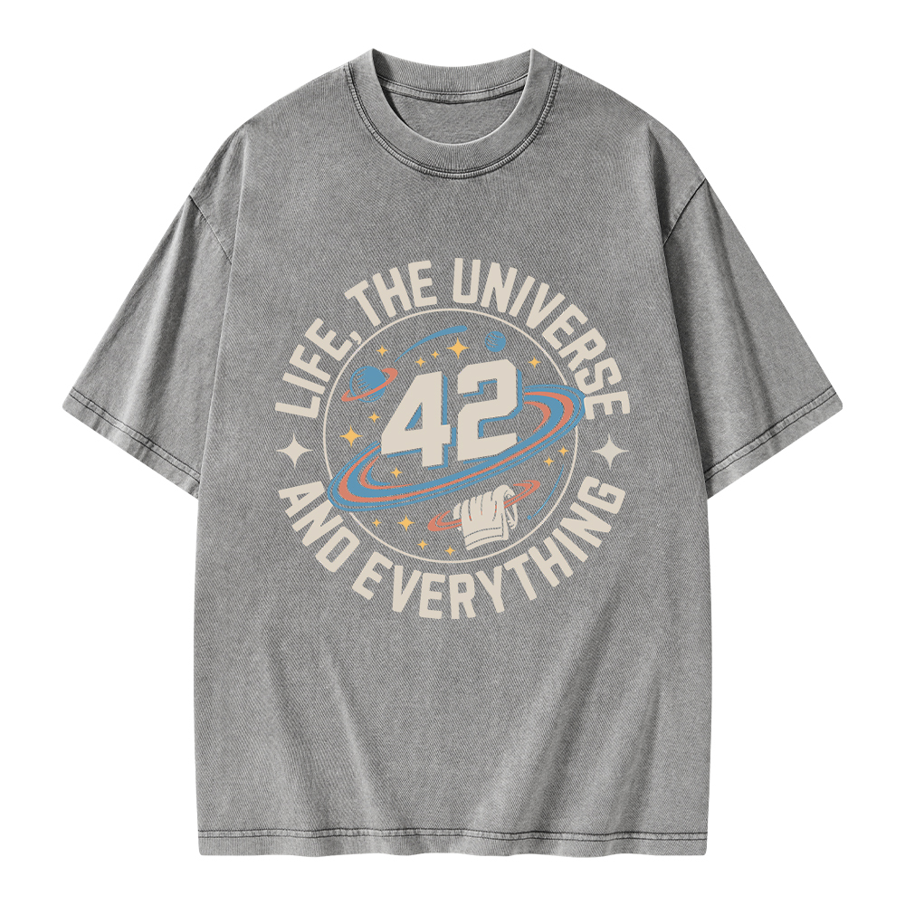 Pagewings Life The Universe And Everything Unisex Washed T-shirt