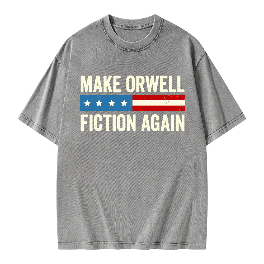 Pagewings Make Orwell Fiction Again Unisex Washed T-shirt
