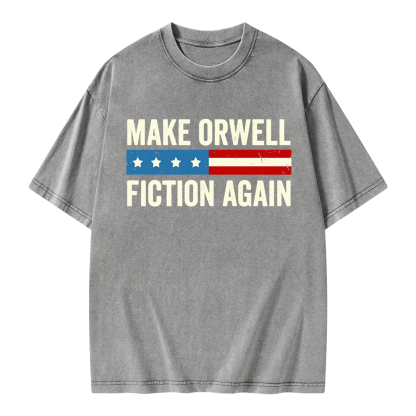Pagewings Make Orwell Fiction Again Unisex Washed T-shirt