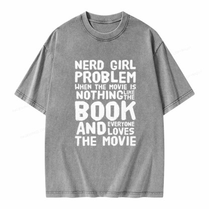 Pagewings NERD GIRL PROBLEM Club Unisex Washed T-shirt