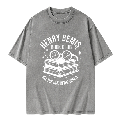 Pagewings Henry Bemis Book Club Unisex Washed T-shirt