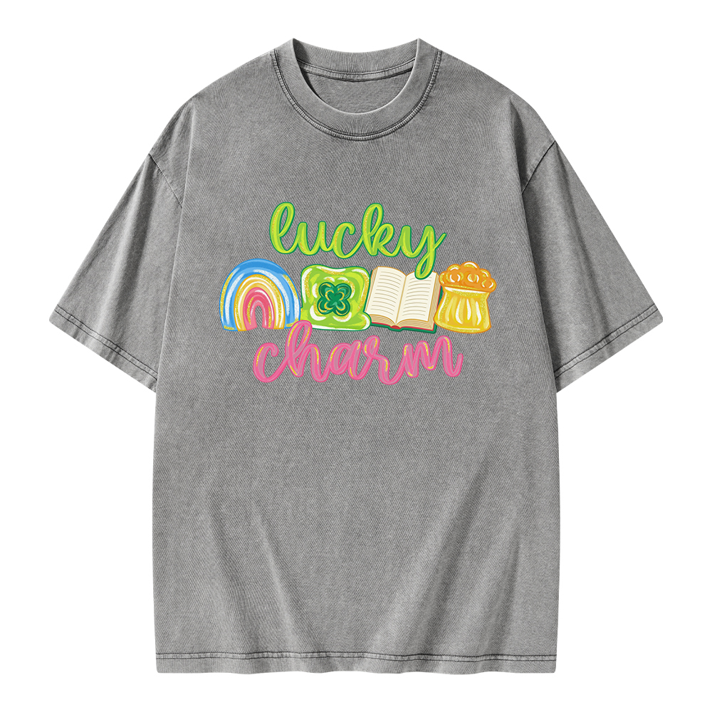 Pagewings St Patricks Lucky Unisex Washed T-shirt