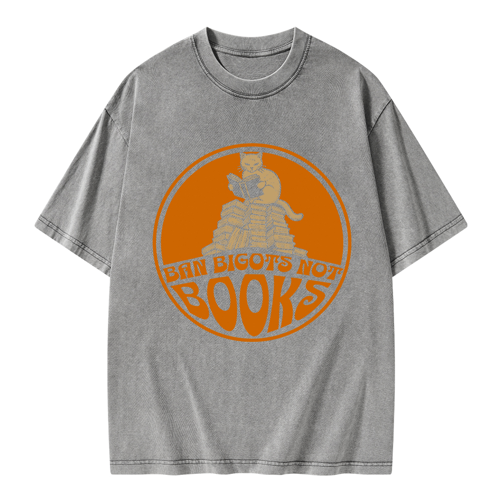 Pagewings Ban Bigots Not Books Unisex Washed T-shirt