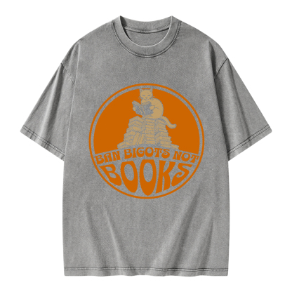 Pagewings Ban Bigots Not Books Unisex Washed T-shirt