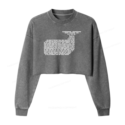 Pagewings Sci-Fi Book Lover Washed Crop Sweatshirt