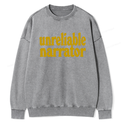 Pagewings Unreliable Narrator Unisex Washed Sweatshirt
