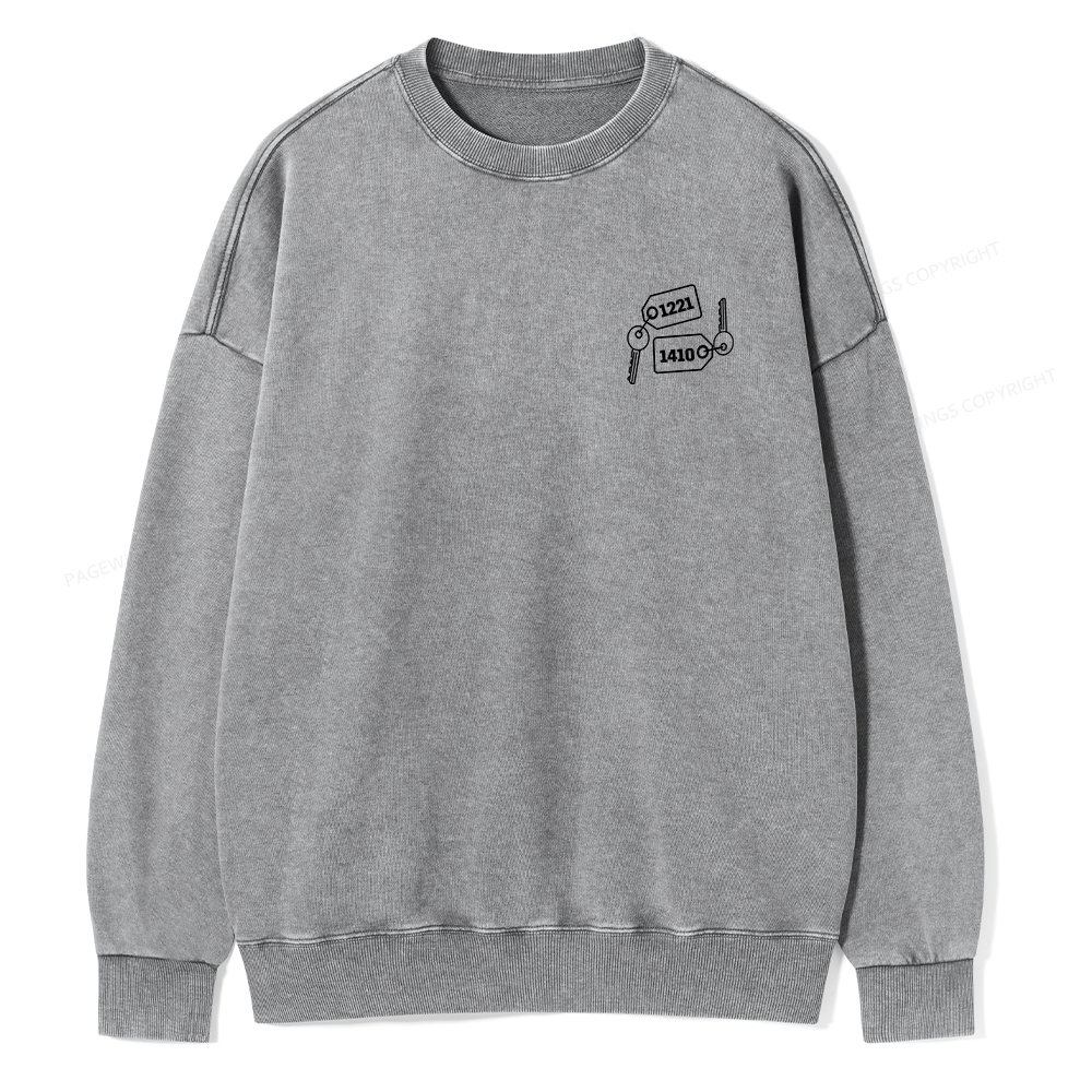 Pagewings Room Numbers Unisex Washed Sweatshirt