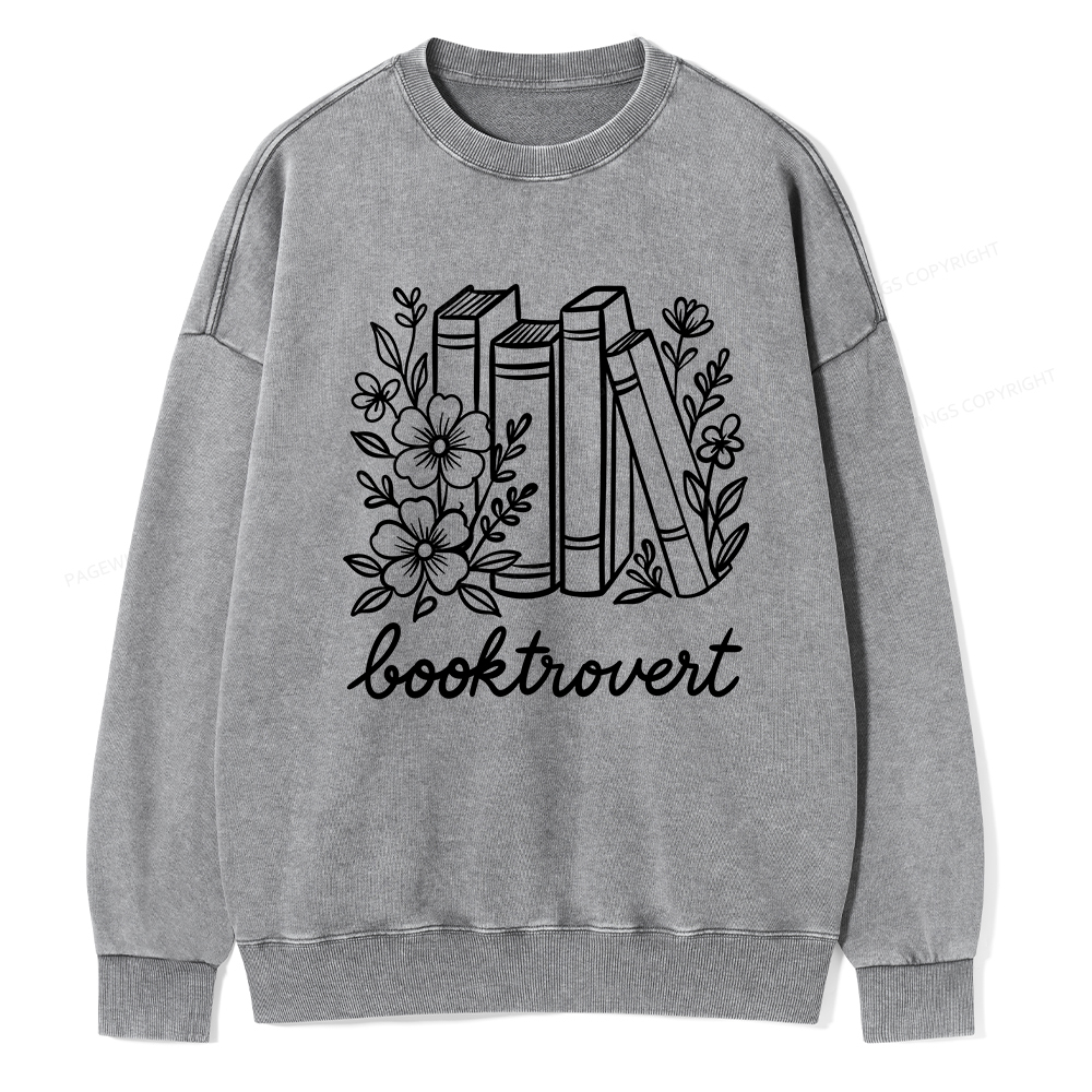Pagewings Booktrovert Unisex Washed Sweatshirt