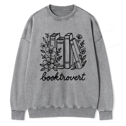 Pagewings Booktrovert Unisex Washed Sweatshirt