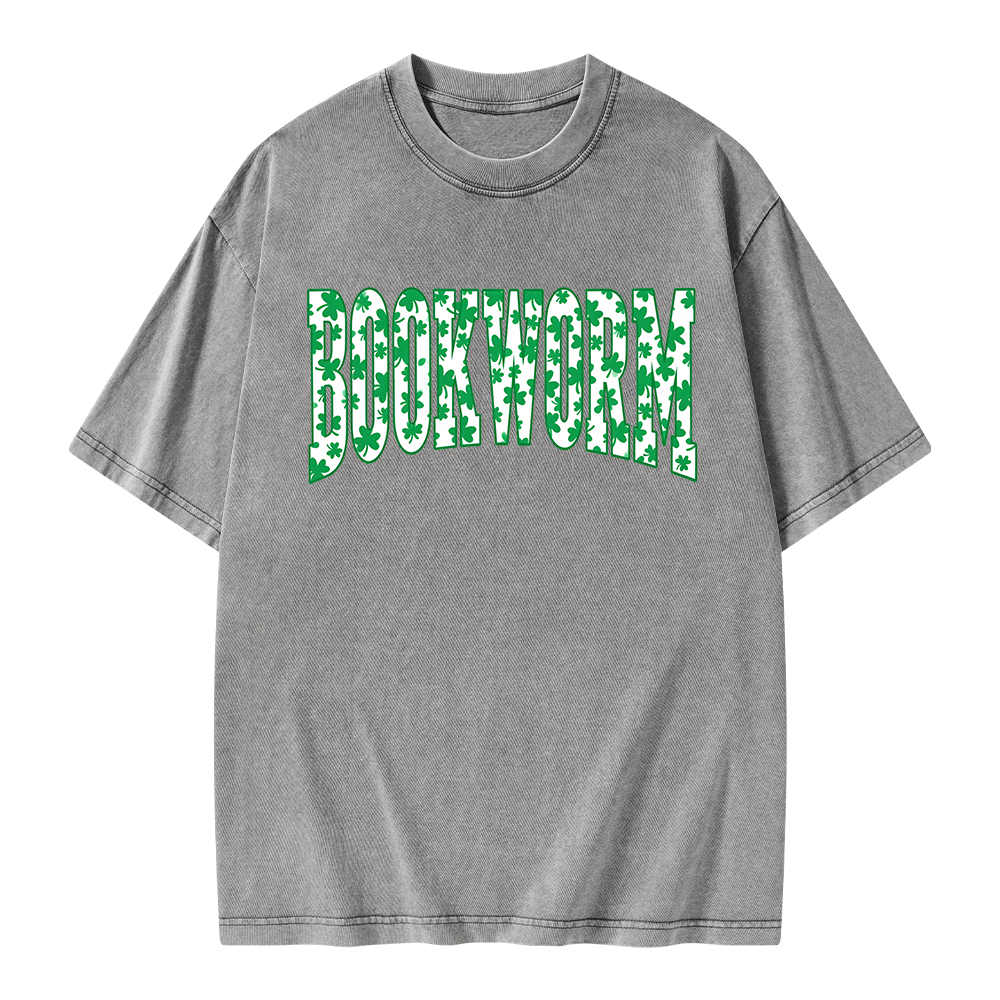 Pagewings St. Patricks Day Bookworm Unisex Washed T-shirt