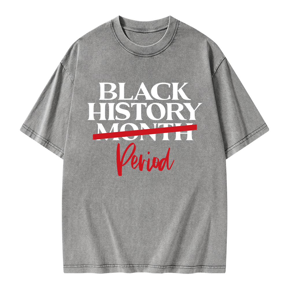 Pagewings Black History Month Period Unisex Washed T-shirt