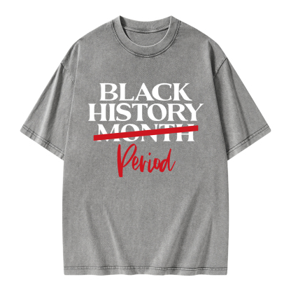Pagewings Black History Month Period Unisex Washed T-shirt