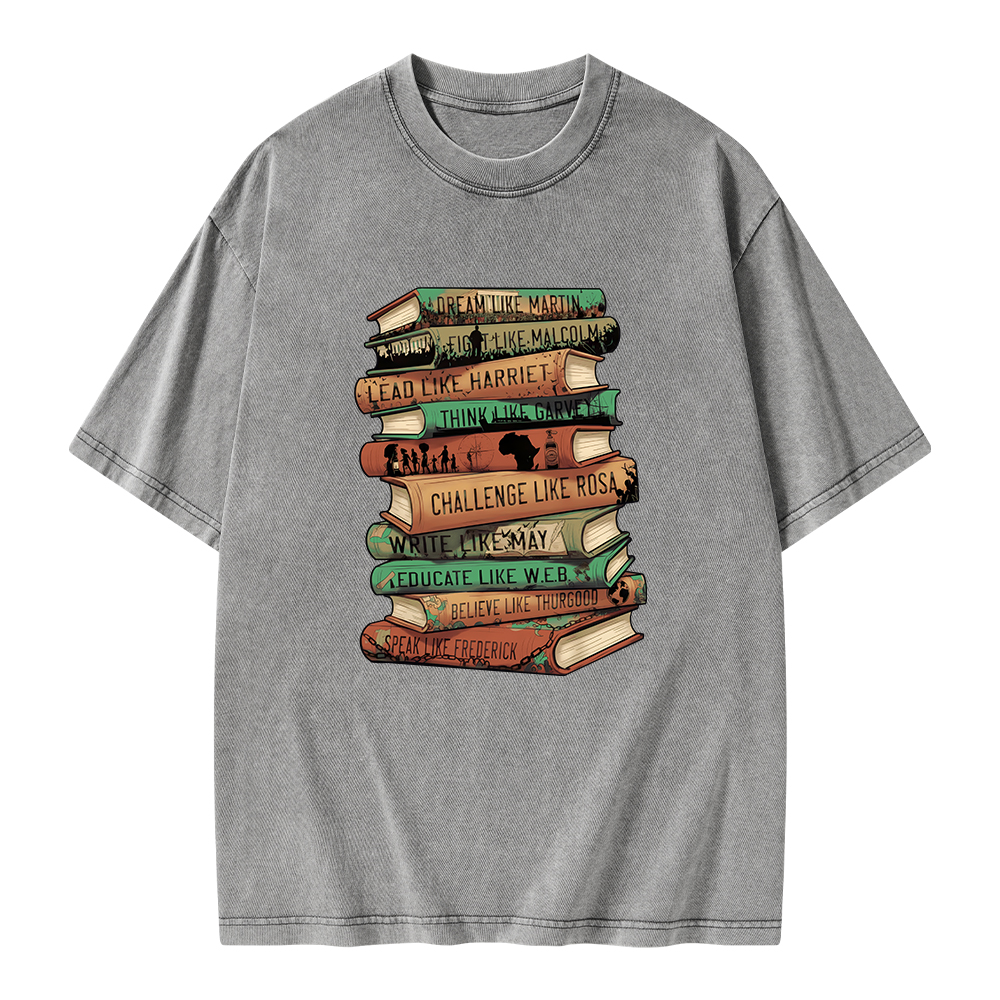Pagewings Black History Month Books Unisex Washed T-shirt
