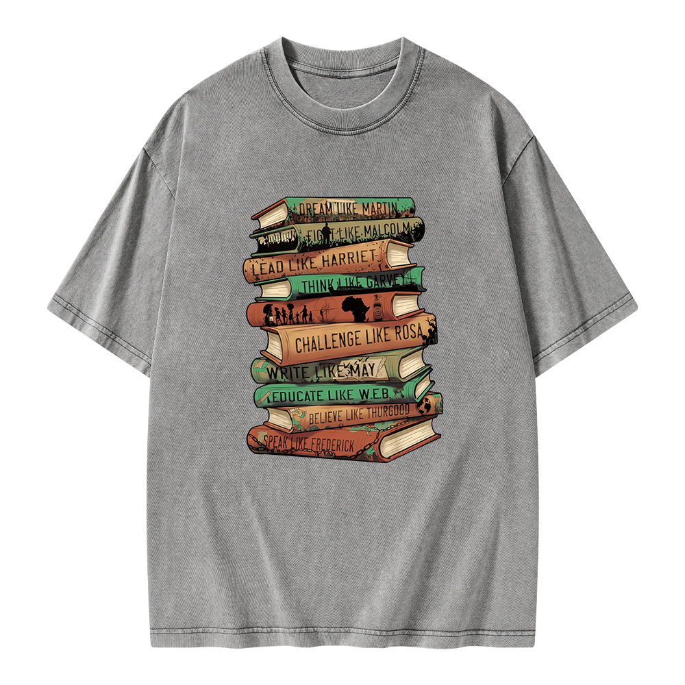 Pagewings Black History Month Books Unisex Washed T-shirt