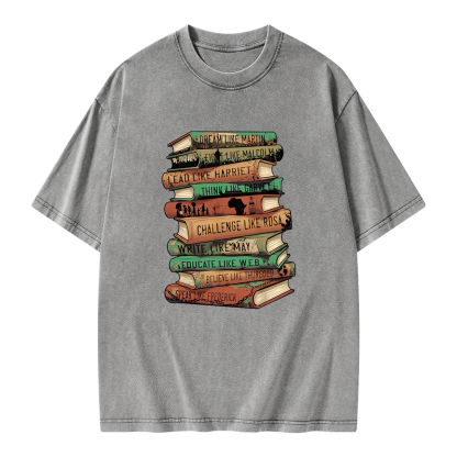 Pagewings Black History Month Books Unisex Washed T-shirt