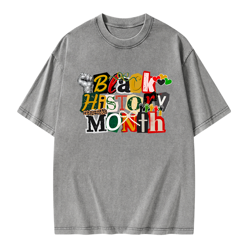 Pagewings Black History Month Unisex Washed T-shirt